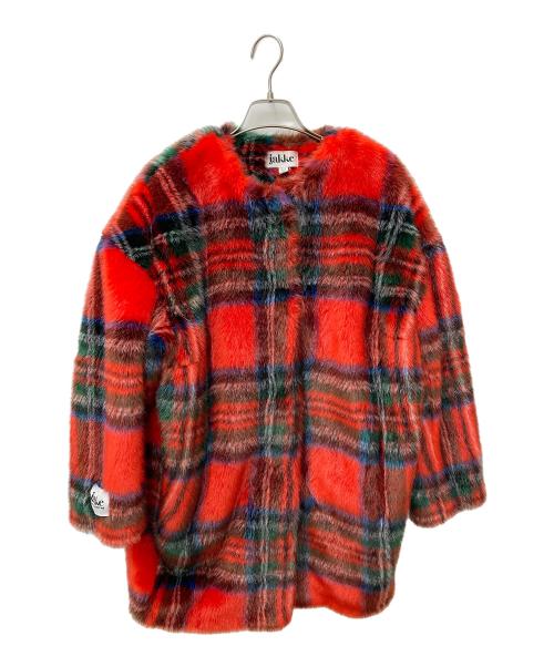 Jakke（ジャッキー）Jakke (ジャッキー) フェイクファージャケット レッド サイズ:38の古着・服飾アイテム