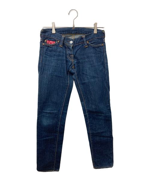 Evisu Jeans（エヴィスジーンズ）Evisu Jeans (エヴィスジーンズ) donnaピンク大黒カモメデニムパンツ インディゴ サイズ:W25の古着・服飾アイテム
