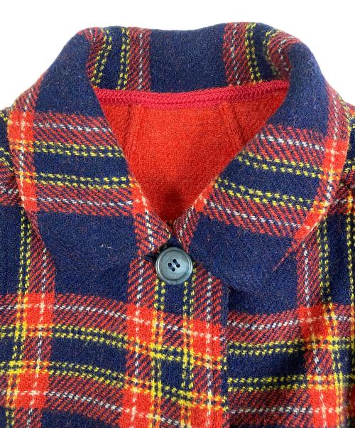 YORKLAND（ヨークランド）YORKLAND (ヨークランド) チェックリバーシブルコート レッド サイズ:9ARの古着・服飾アイテム