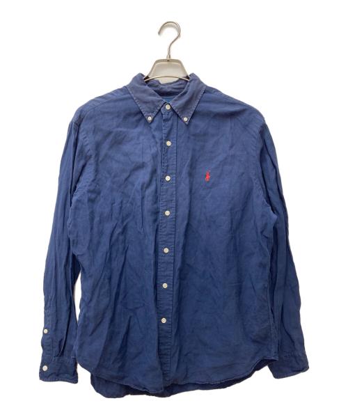 RALPH LAUREN（ラルフローレン）RALPH LAUREN (ラルフローレン) シルクリネンBDシャツ ネイビー サイズ:Lの古着・服飾アイテム