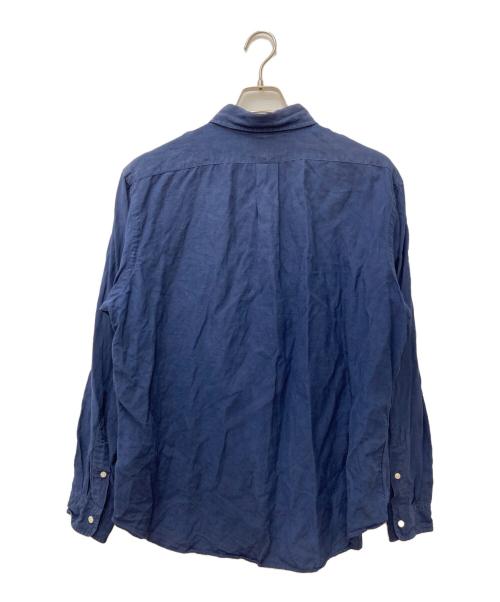 RALPH LAUREN（ラルフローレン）RALPH LAUREN (ラルフローレン) シルクリネンBDシャツ ネイビー サイズ:Lの古着・服飾アイテム