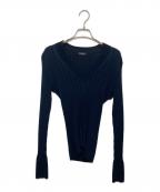 VERMEIL par ienaヴェルメイユ パー イエナ）の古着「RIB Vネックプルオーバー」｜ネイビー