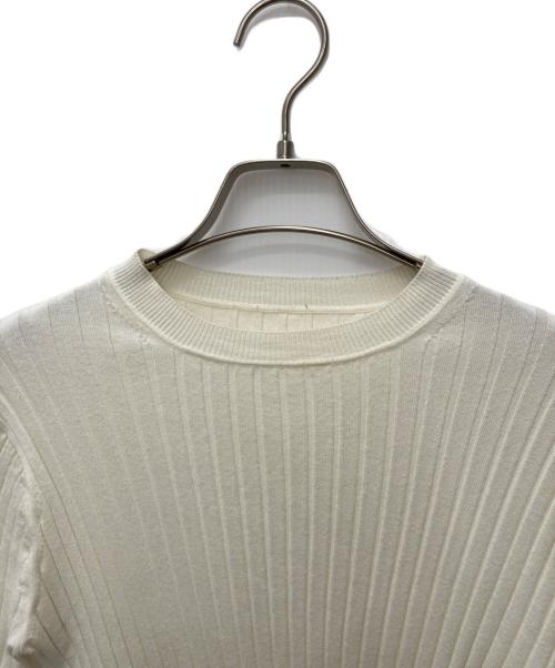 SOEJU（ソージュ）SOEJU (ソージュ) ワイドリブ5分袖ニット アイボリー サイズ:Mの古着・服飾アイテム