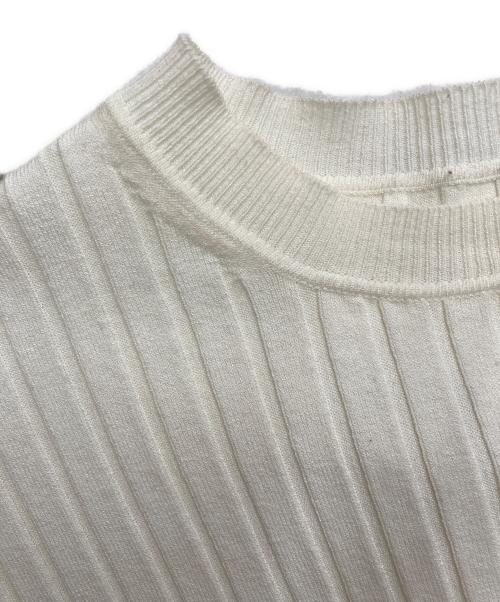 SOEJU（ソージュ）SOEJU (ソージュ) ワイドリブ5分袖ニット アイボリー サイズ:Mの古着・服飾アイテム