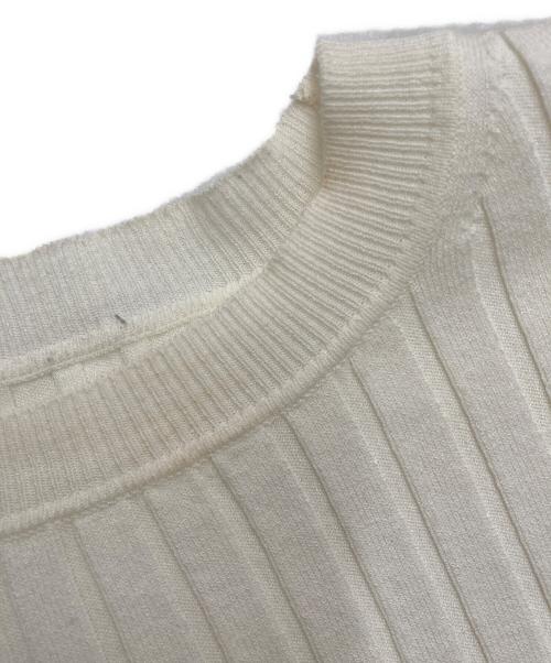 SOEJU（ソージュ）SOEJU (ソージュ) ワイドリブ5分袖ニット アイボリー サイズ:Mの古着・服飾アイテム