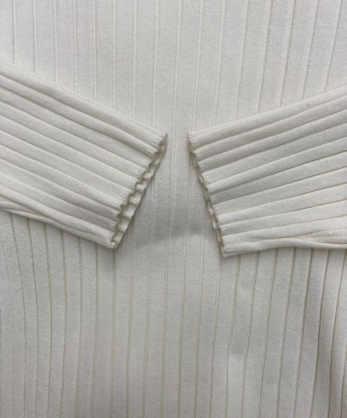 SOEJU（ソージュ）SOEJU (ソージュ) ワイドリブ5分袖ニット アイボリー サイズ:Mの古着・服飾アイテム