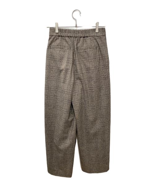 SOEJU（ソージュ）SOEJU (ソージュ) グレンチェックタックワイドパンツ ブラウン サイズ:Mの古着・服飾アイテム
