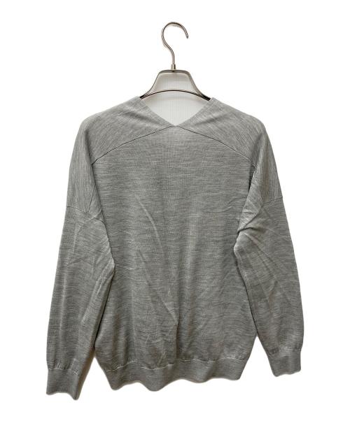 SOEJU（ソージュ）SOEJU (ソージュ) シルクコットンVネックニット グレー サイズ:Mの古着・服飾アイテム