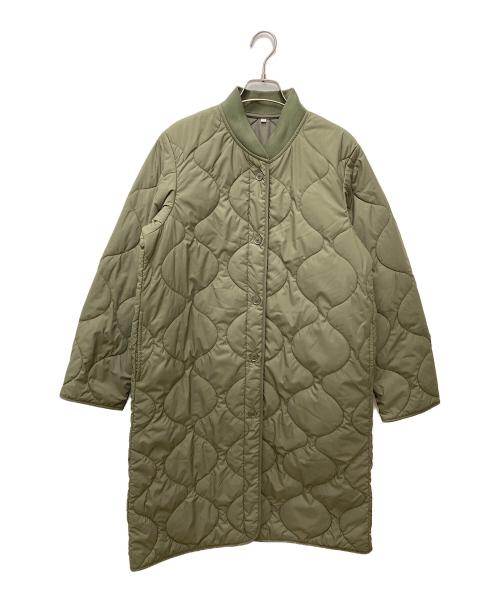 無印良品（ムジルシリョウヒン）無印良品 (ムジルシリョウヒン) ふんわり中わたキルティングコート グリーン サイズ:Mの古着・服飾アイテム