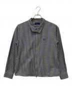 FRED PERRYフレッドペリー）の古着「Shirt Harrington JKT　F2493」｜ブラック×ホワイト