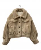 glam lipsグラムリップス）の古着「クロップドボアジャケット　GL100000194-1415」｜ベージュ