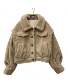 glam lips（グラムリップス）の古着「クロップドボアジャケット　GL100000194-1415」｜ベージュ