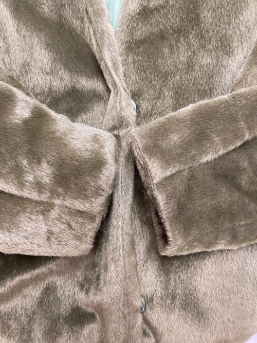 glam lips（グラムリップス）glam lips (グラムリップス) ノーカラーシャギーコート　GL100000194-1188 グリーン サイズ:FREEの古着・服飾アイテム