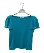 Reneルネ）の古着「パールスリーブニット」｜ブルー