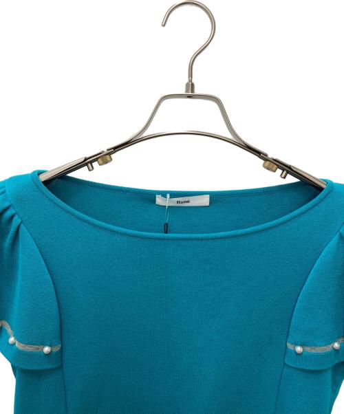 Rene（ルネ）Rene (ルネ) パールスリーブニット ブルー サイズ:36の古着・服飾アイテム