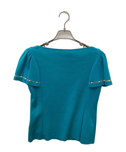 Rene（ルネ）Rene (ルネ) パールスリーブニット ブルー サイズ:36の古着・服飾アイテム