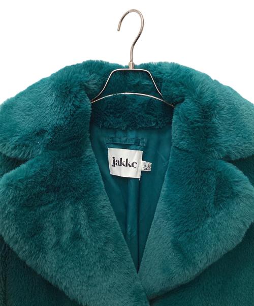 Jakke（ジャッキー）Jakke (ジャッキー) エコファーコート エメラルドグリーン サイズ:EUR 34の古着・服飾アイテム