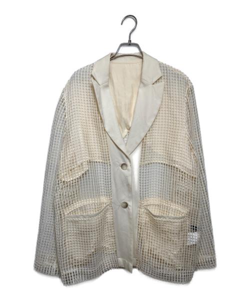 MAISON SPECIAL（メゾンスペシャル）MAISON SPECIAL (メゾンスペシャル) スクエアメッシュレースジャケット アイボリー サイズ:fFreeの古着・服飾アイテム