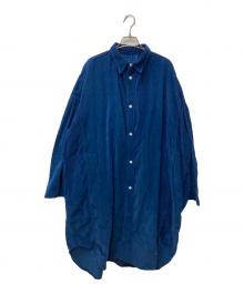 FUNSET OF ART MARIN COUNTY MADE（ファンセットオブアート）の古着「コーデュロイシャツワンピース」｜ネイビー