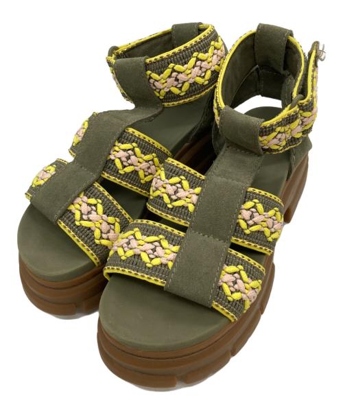 UGG（アグ）UGG (アグ) Ashton Heritage Braid サンダル グリーン サイズ:23.5cmの古着・服飾アイテム