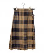 O'NEIL OF DUBLINオニールオブダブリン）の古着「チェックラップスカート」｜ブラウン