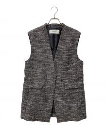 SOEJU（ソージュ）の古着「ツィーディージャカードジレ　S-00-JK-020」｜ブラック