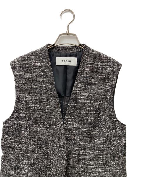 SOEJU（ソージュ）SOEJU (ソージュ) ツィーディージャカードジレ　S-00-JK-020 ブラック サイズ:Mの古着・服飾アイテム