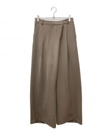 SOEJU（ソージュ）の古着「スラントタックワイドパンツ」｜ブラウン