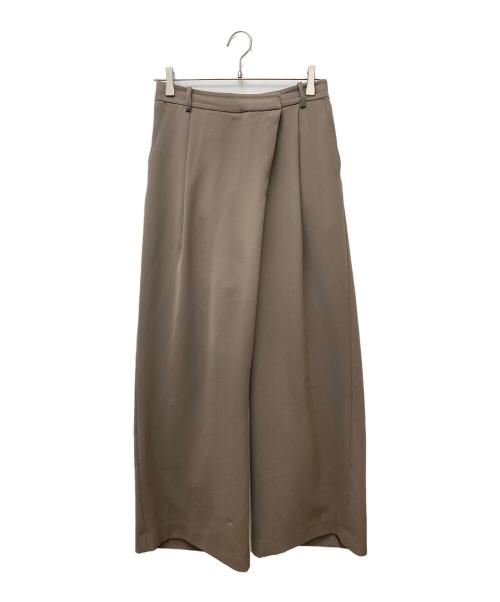 SOEJU（ソージュ）SOEJU (ソージュ) スラントタックワイドパンツ ブラウン サイズ:Mの古着・服飾アイテム