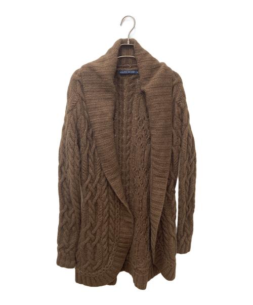 RALPH LAUREN（ラルフローレン）RALPH LAUREN (ラルフローレン) ショールカラーガウンカーディガン ブラウン サイズ:Lの古着・服飾アイテム