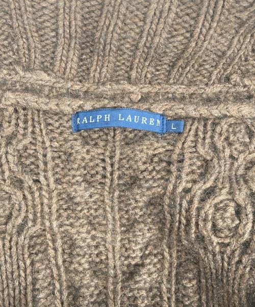 RALPH LAUREN（ラルフローレン）RALPH LAUREN (ラルフローレン) ショールカラーガウンカーディガン ブラウン サイズ:Lの古着・服飾アイテム