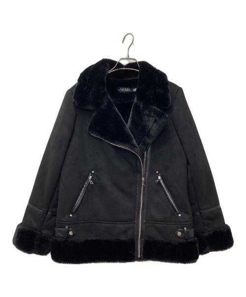 LAUREN RALPH LAUREN（ローレンラルフローレン）LAUREN RALPH LAUREN (ローレンラルフローレン) フェイクムートンライダースジャケット 46637S ブラック サイズ:Mの古着・服飾アイテム