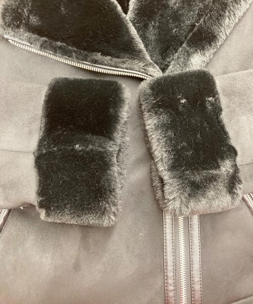 LAUREN RALPH LAUREN（ローレンラルフローレン）LAUREN RALPH LAUREN (ローレンラルフローレン) フェイクムートンライダースジャケット 46637S ブラック サイズ:Mの古着・服飾アイテム