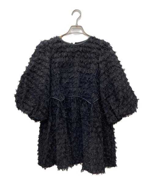 Adam et Rope（アダム エ ロペ）Adam et Rope (アダム エ ロペ) ジャガードペプラムブラウス　GAH-23180 ブラック サイズ:FREEの古着・服飾アイテム