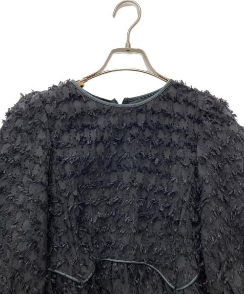 Adam et Rope（アダム エ ロペ）Adam et Rope (アダム エ ロペ) ジャガードペプラムブラウス　GAH-23180 ブラック サイズ:FREEの古着・服飾アイテム