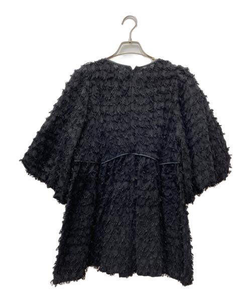 Adam et Rope（アダム エ ロペ）Adam et Rope (アダム エ ロペ) ジャガードペプラムブラウス　GAH-23180 ブラック サイズ:FREEの古着・服飾アイテム