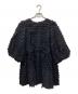 Adam et Rope（アダム エ ロペ）の古着「ジャガードペプラムブラウス　GAH-23180」｜ブラック