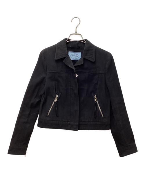 PRADA（プラダ）PRADA (プラダ) コットンジップジャケット 290583 8141 ブラック サイズ:40の古着・服飾アイテム