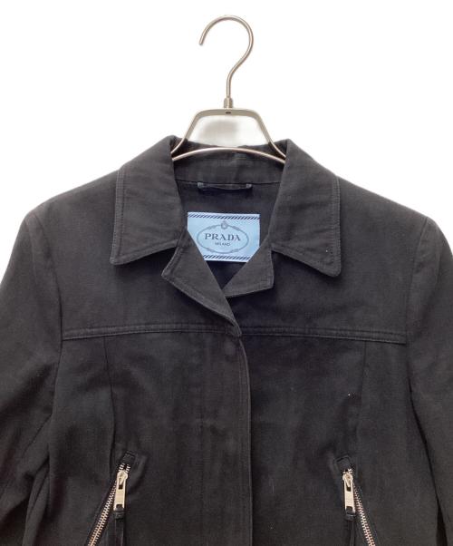 PRADA（プラダ）PRADA (プラダ) コットンジップジャケット 290583 8141 ブラック サイズ:40の古着・服飾アイテム