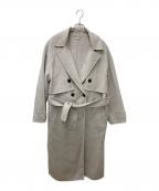 Lallia Muラリア ムー）の古着「2WAYリバーウールロングコート」｜グレー