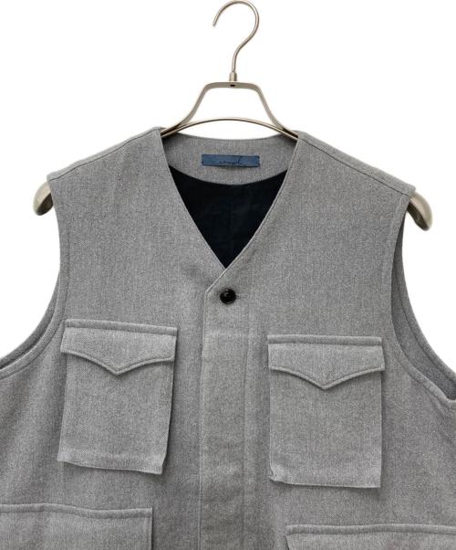 semoh（セモー）semoh (セモー) cotton wool military vest　n20-4-01 グレー サイズ:1の古着・服飾アイテム