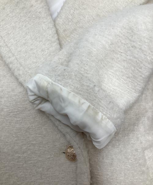 ZARA（ザラ）ZARA (ザラ) セミロング丈ブークレコート ホワイト サイズ:Lの古着・服飾アイテム