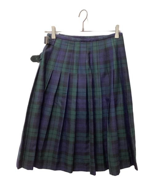 O'NEIL OF DUBLIN（オニールオブダブリン）O'NEIL OF DUBLIN (オニールオブダブリン) プリーツスカート ネイビー×グリーン サイズ: US6の古着・服飾アイテム