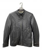 nano・universeナノ・ユニバース）の古着「シングルライダースジャケット　668-9213001」｜ブラック