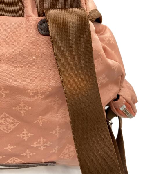 russet（ラシット）russet (ラシット) 総柄巾着リュック ピンクの古着・服飾アイテム