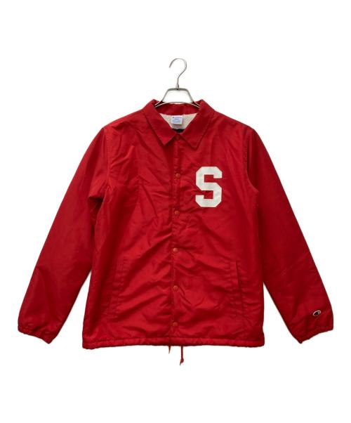 Champion（チャンピオン）Champion (チャンピオン) stussy (ステューシー) 裏ボアコーチジャケット　C8-J626 レッド サイズ:Sの古着・服飾アイテム