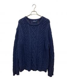 POLO RALPH LAUREN（ポロ・ラルフローレン）の古着「ケーブルニット」｜ネイビー