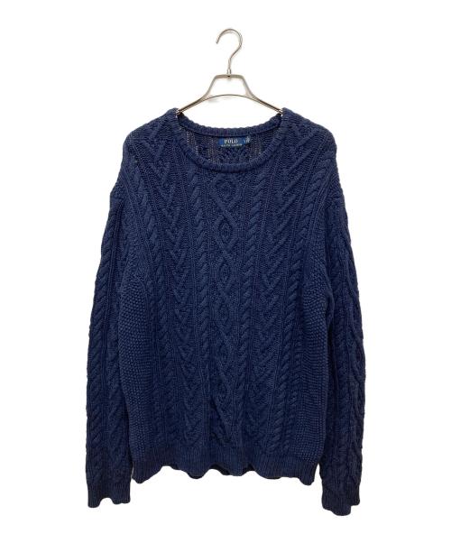 POLO RALPH LAUREN（ポロ・ラルフローレン）POLO RALPH LAUREN (ポロ・ラルフローレン) ケーブルニット ネイビー サイズ:Lの古着・服飾アイテム