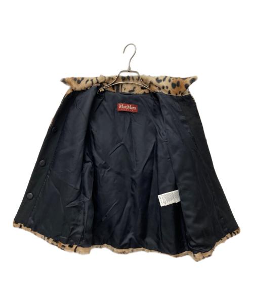 Max Mara Studio（マックスマーラ ストゥディオ）Max Mara Studio (マックスマーラ ストゥディオ) レオパード柄レザージャケット　64660139070 ブラウン サイズ:36の古着・服飾アイテム