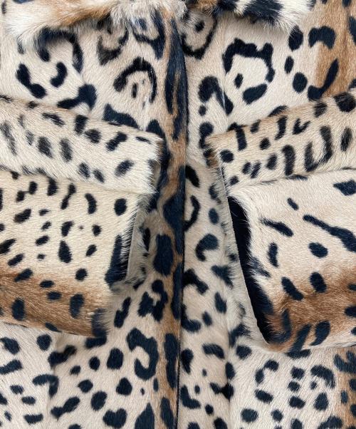 Max Mara Studio（マックスマーラ ストゥディオ）Max Mara Studio (マックスマーラ ストゥディオ) レオパード柄レザージャケット　64660139070 ブラウン サイズ:36の古着・服飾アイテム